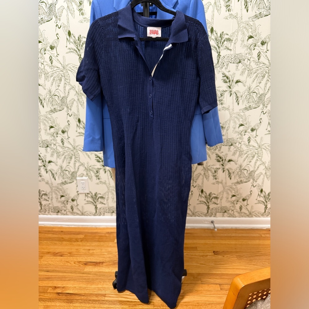 Sold and stripe long dress cover up